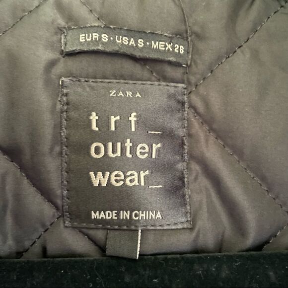 Zara ~ trf outerwear ~ Women’s Black Puffer Jacket ~ Fur Trimmed Hood ~ size Sm - Picture 14 of 16